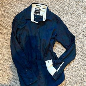 Mens✨ Barabas green and purple patterned cotton down lng sleeve like new ✨